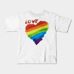 PRIDE Heart LOVE Red Kids T-Shirt